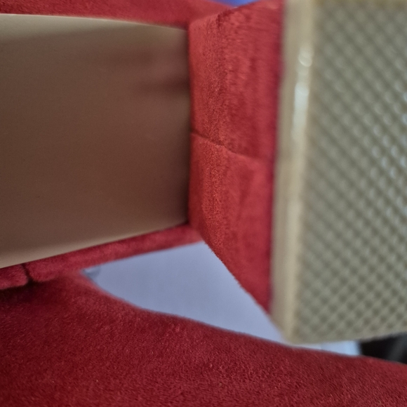 Women's Red Suede Ankle Boots Size 11 - Picture 8 of 8